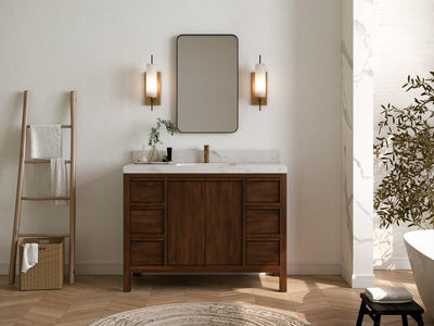 Elizabeth Teak Wood 48 in. W x 22 in. D Single Sink Bathroom Vanity - Willow Bath and Vanity