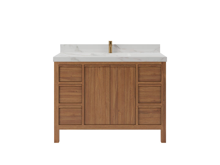 Elizabeth Teak Wood 48 in. W x 22 in. D Single Sink Bathroom Vanity - photo 1