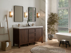 Elizabeth Teak Wood 60 in. W x 22 in. D Double Sink Bathroom Vanity - photo 2