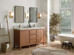 Elizabeth Teak Wood 60 in. W x 22 in. D Double Sink Bathroom Vanity - photo 2