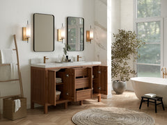 Elizabeth Teak Wood 60 in. W x 22 in. D Double Sink Bathroom Vanity - photo 3