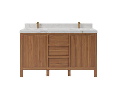 Elizabeth Teak Wood 60 in. W x 22 in. D Double Sink Bathroom Vanity - photo 1