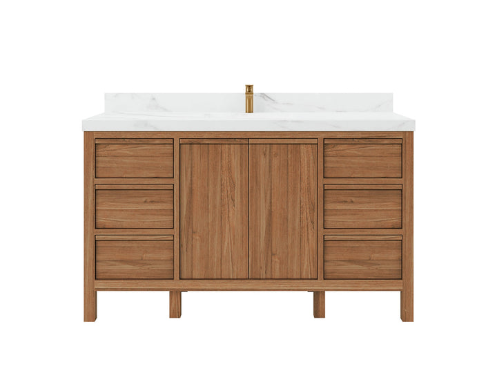 Elizabeth Teak Wood 60 in. W x 22 in. D Single Sink Bathroom Vanity - photo 1