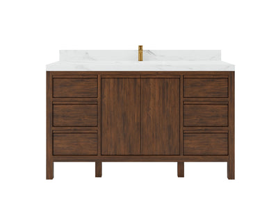 Elizabeth Teak Wood 60 in. W x 22 in. D Single Sink Bathroom Vanity - Willow Bath and Vanity
