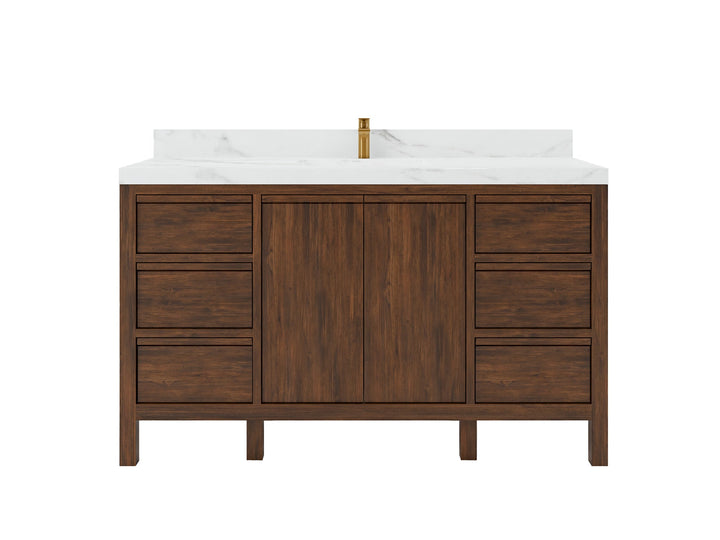 Elizabeth Teak Wood 60 in. W x 22 in. D Single Sink Bathroom Vanity - photo 1