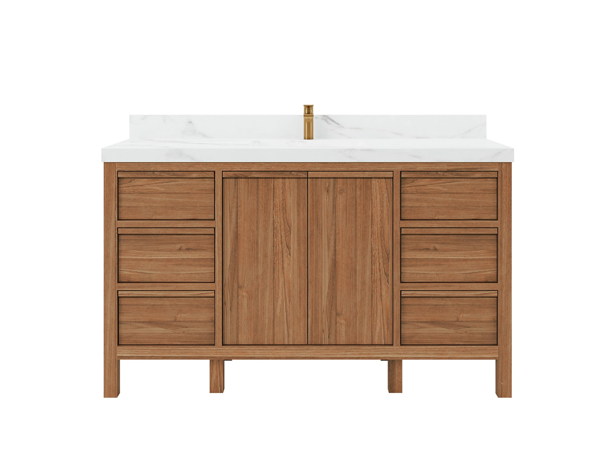 Elizabeth Teak Wood 60 in. W x 22 in. D Single Sink Bathroom Vanity - Willow Bath and Vanity