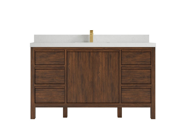 Elizabeth Teak Wood 60 in. W x 22 in. D Single Sink Bathroom Vanity - photo 16