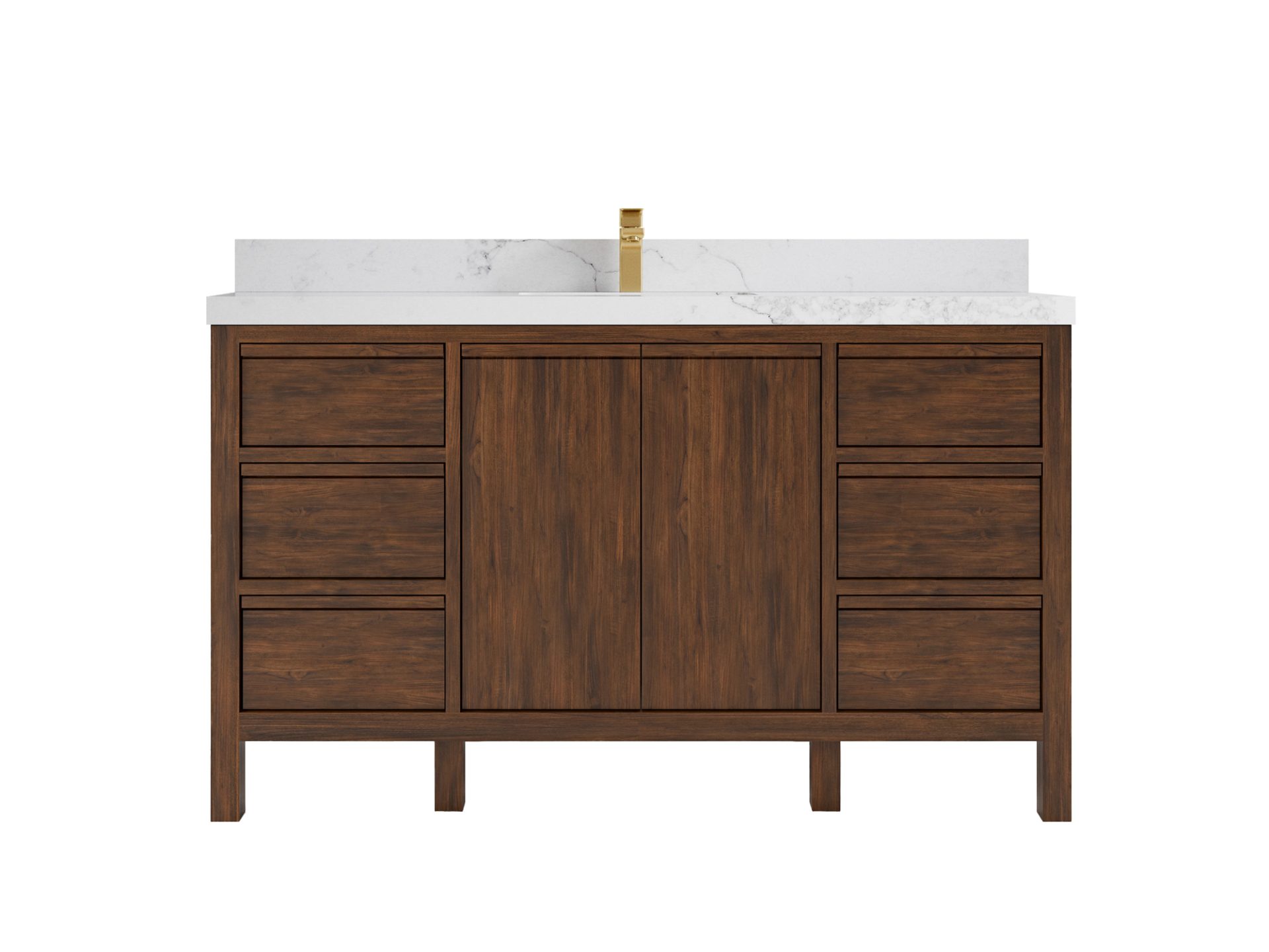 Elizabeth Teak Wood 60 in. W x 22 in. D Single Sink Bathroom Vanity - Willow Bath and Vanity