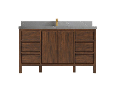 Elizabeth Teak Wood 60 in. W x 22 in. D Single Sink Bathroom Vanity - Willow Bath and Vanity