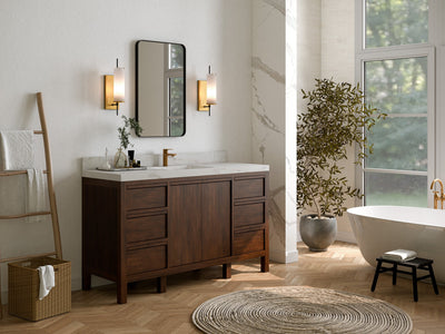 Elizabeth Teak Wood 60 in. W x 22 in. D Single Sink Bathroom Vanity - Willow Bath and Vanity