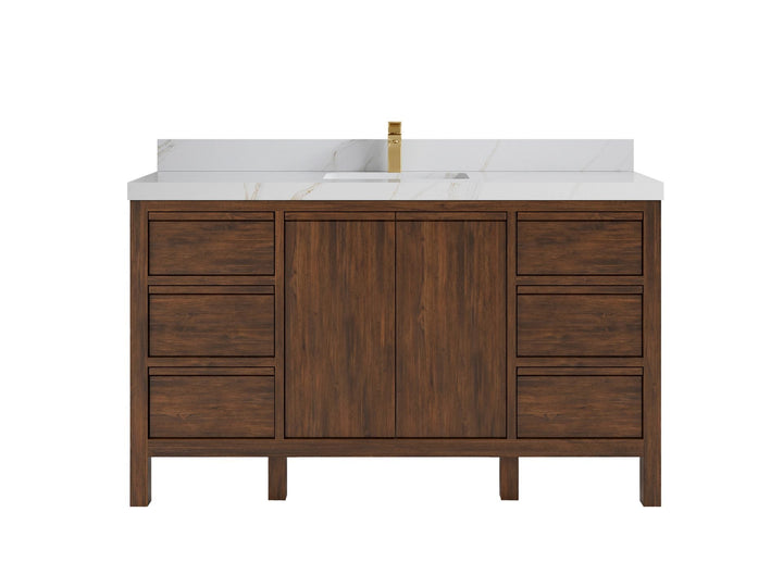 Elizabeth Teak Wood 60 in. W x 22 in. D Single Sink Bathroom Vanity - photo 14