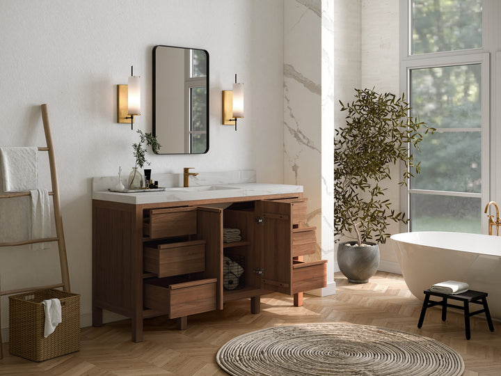 Elizabeth Teak Wood 60 in. W x 22 in. D Single Sink Bathroom Vanity - photo 3