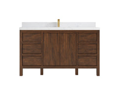 Elizabeth Teak Wood 60 in. W x 22 in. D Single Sink Bathroom Vanity - photo 20
