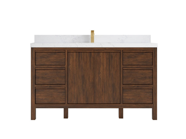 Elizabeth Teak Wood 60 in. W x 22 in. D Single Sink Bathroom Vanity - photo 20
