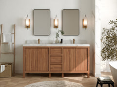 Elizabeth Teak Wood 72 in. W x 22 in. D Double Sink Bathroom Vanity - photo 4
