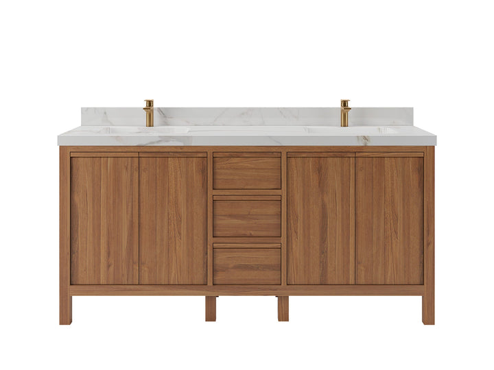 Elizabeth Teak Wood 72 in. W x 22 in. D Double Sink Bathroom Vanity - photo 1