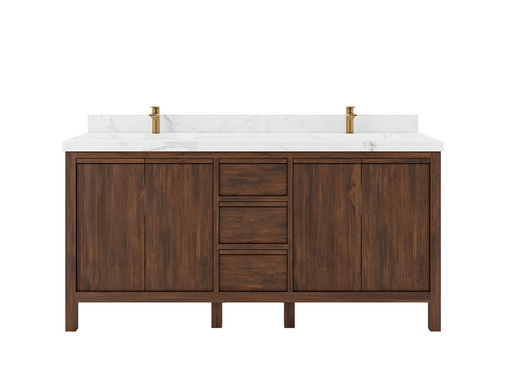 Elizabeth Teak Wood 72 in. W x 22 in. D Double Sink Bathroom Vanity - photo 1