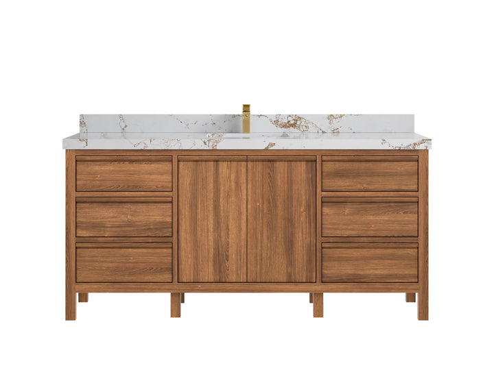 Elizabeth Teak Wood 72 in. W x 22 in. D Single Sink Bathroom Vanity - photo 29
