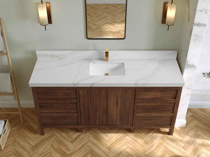 Elizabeth Teak Wood 72 in. W x 22 in. D Single Sink Bathroom Vanity - photo 18