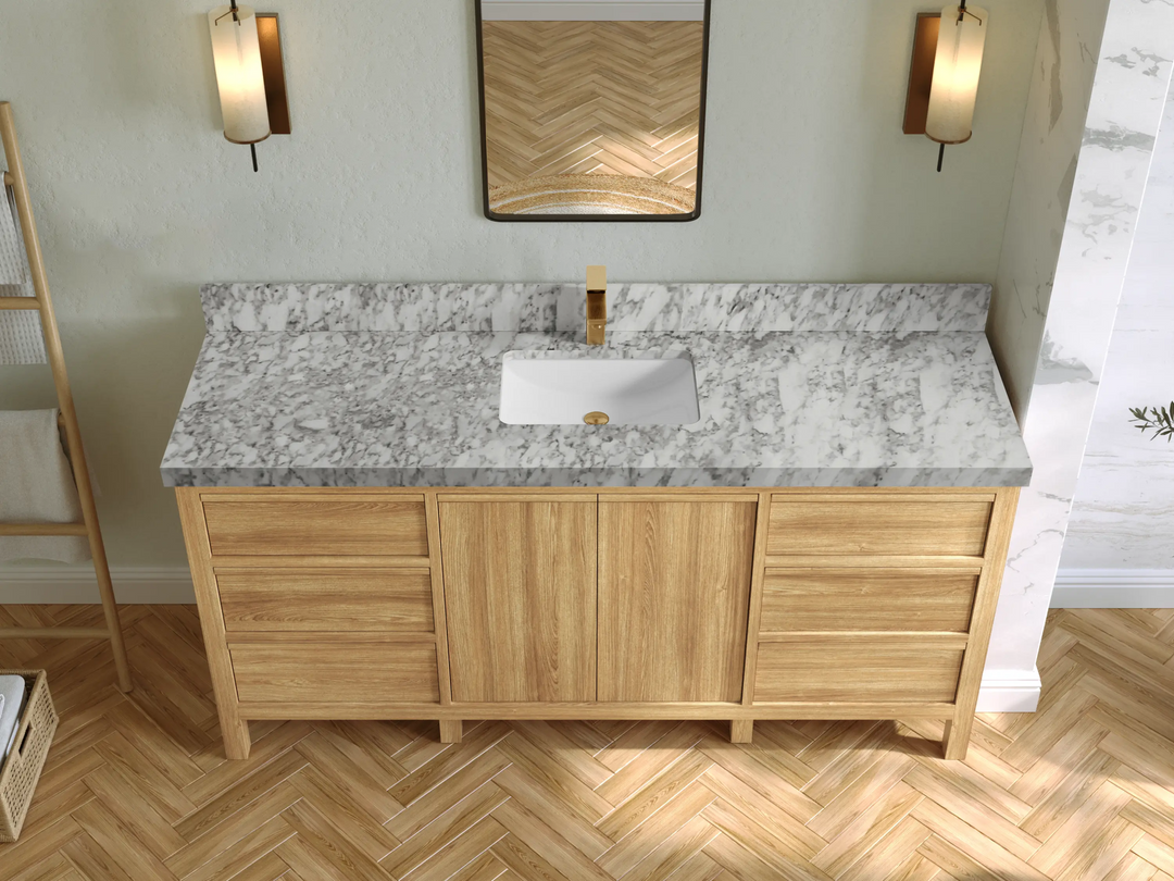 Elizabeth Teak Wood 72 in. W x 22 in. D Single Sink Bathroom Vanity - Willow Bath and Vanity