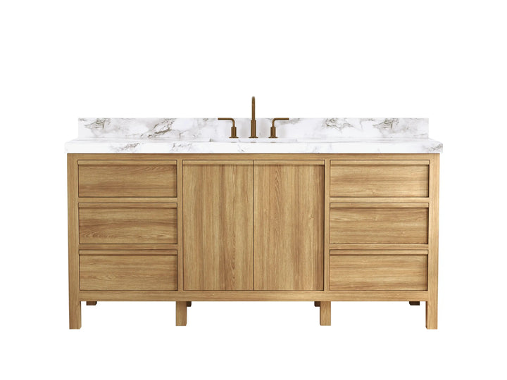 Elizabeth Teak Wood 72 in. W x 22 in. D Single Sink Bathroom Vanity - photo 1