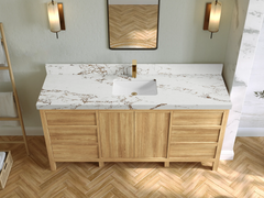 Elizabeth Teak Wood 72 in. W x 22 in. D Single Sink Bathroom Vanity - photo 29