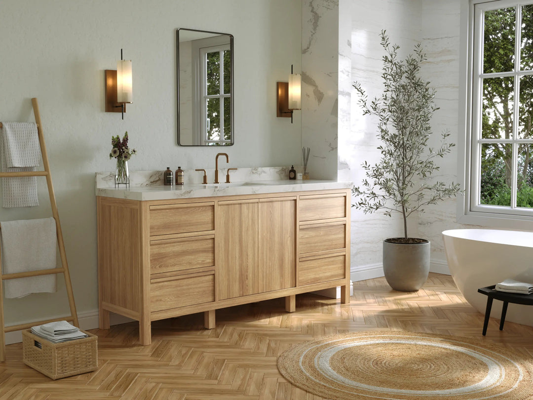 Elizabeth Teak Wood 72 in. W x 22 in. D Single Sink Bathroom Vanity - Willow Bath and Vanity