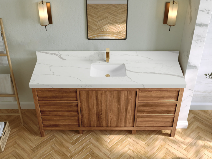 Elizabeth Teak Wood 72 in. W x 22 in. D Single Sink Bathroom Vanity - photo 14