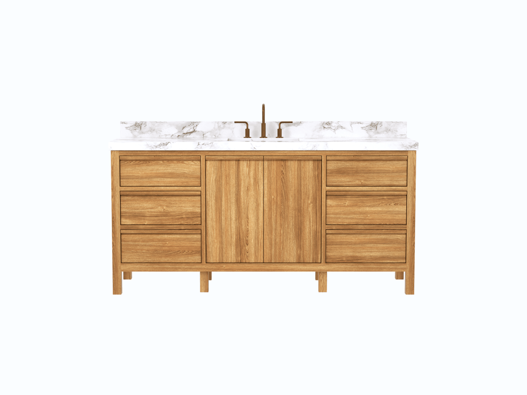 Elizabeth Teak Wood 72 in. W x 22 in. D Single Sink Bathroom Vanity - Willow Bath and Vanity