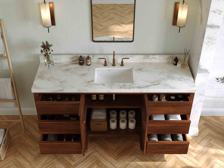 Elizabeth Teak Wood 72 in. W x 22 in. D Single Sink Bathroom Vanity - photo 6