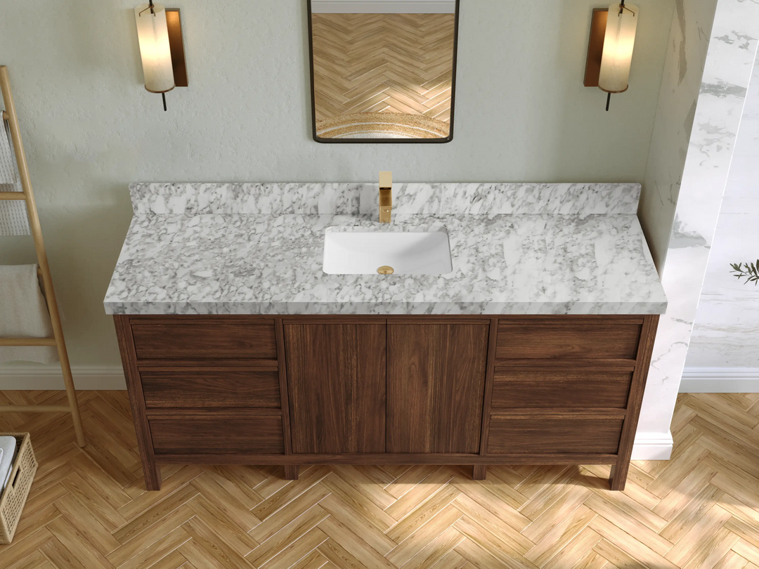 Elizabeth Teak Wood 72 in. W x 22 in. D Single Sink Bathroom Vanity - Willow Bath and Vanity