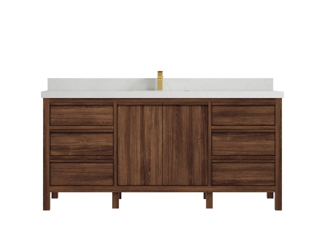 Elizabeth Teak Wood 72 in. W x 22 in. D Single Sink Bathroom Vanity - Willow Bath and Vanity