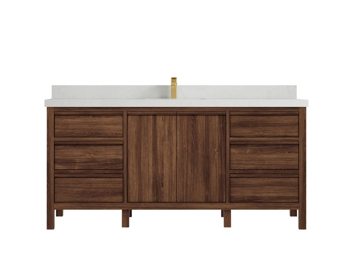 Elizabeth Teak Wood 72 in. W x 22 in. D Single Sink Bathroom Vanity - photo 9