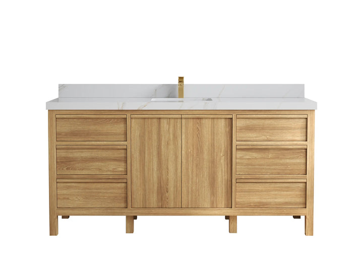 Elizabeth Teak Wood 72 in. W x 22 in. D Single Sink Bathroom Vanity - photo 20