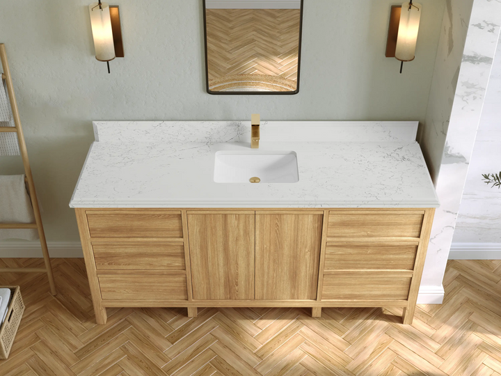 Elizabeth Teak Wood 72 in. W x 22 in. D Single Sink Bathroom Vanity - photo 23