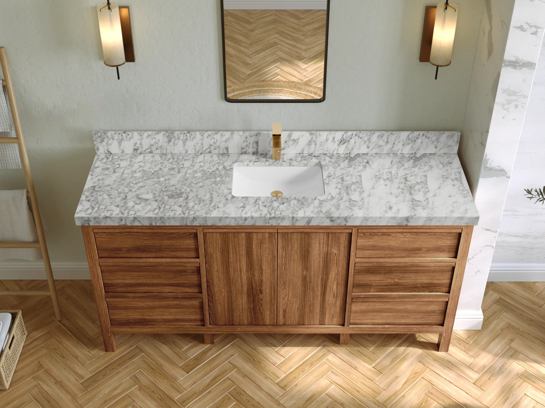 Elizabeth Teak Wood 72 in. W x 22 in. D Single Sink Bathroom Vanity - Willow Bath and Vanity