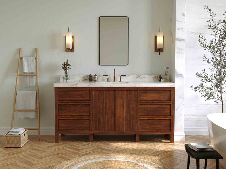 Elizabeth Teak Wood 72 in. W x 22 in. D Single Sink Bathroom Vanity - photo 4