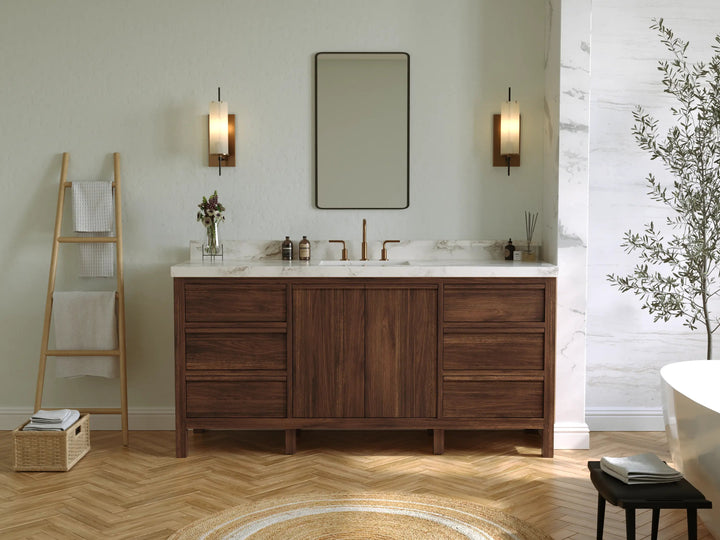 Elizabeth Teak Wood 72 in. W x 22 in. D Single Sink Bathroom Vanity - photo 4