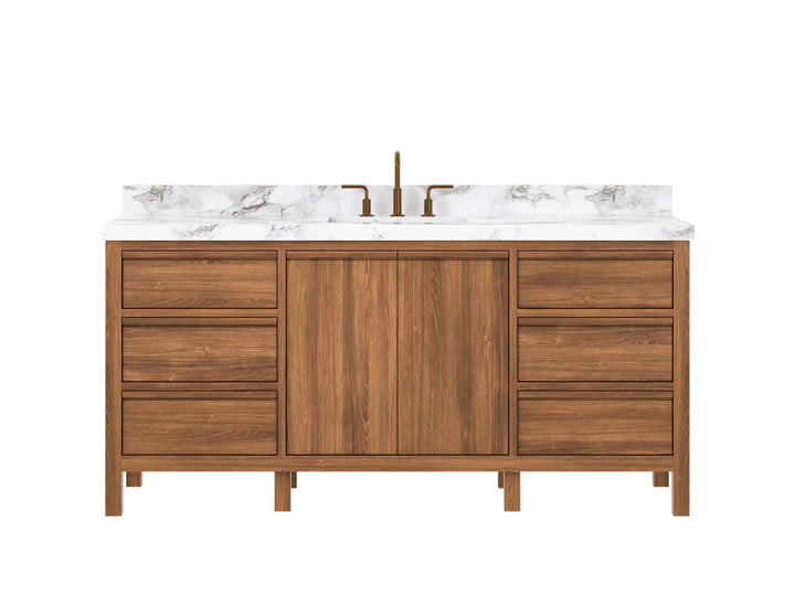 Elizabeth Teak Wood 72 in. W x 22 in. D Single Sink Bathroom Vanity - photo 1