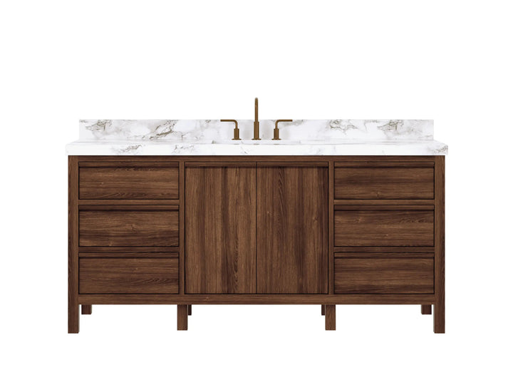 Elizabeth Teak Wood 72 in. W x 22 in. D Single Sink Bathroom Vanity - photo 1