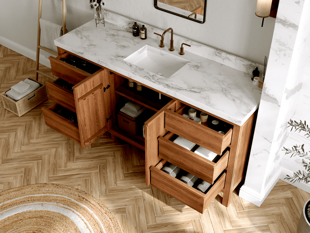 Elizabeth Teak Wood 72 in. W x 22 in. D Single Sink Bathroom Vanity - Willow Bath and Vanity