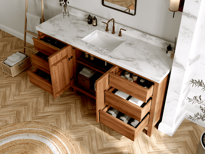 Elizabeth Teak Wood 72 in. W x 22 in. D Single Sink Bathroom Vanity - photo 3