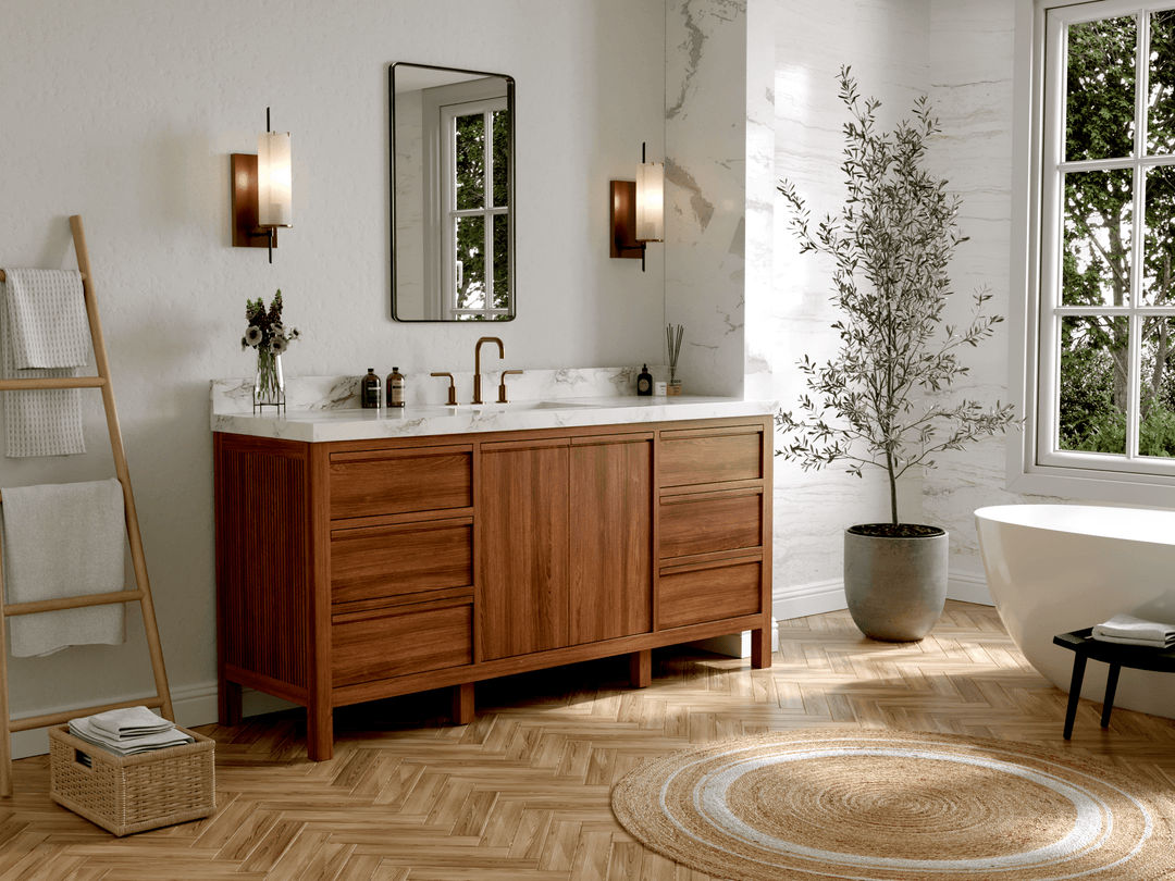 Elizabeth Teak Wood 72 in. W x 22 in. D Single Sink Bathroom Vanity - Willow Bath and Vanity