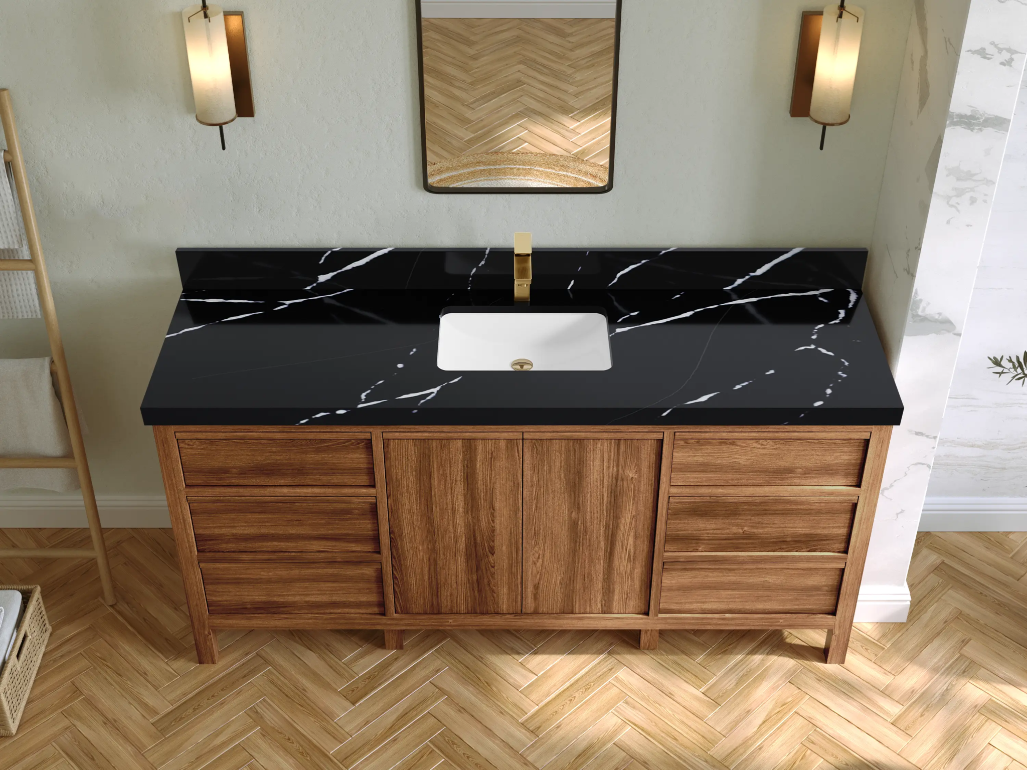 Elizabeth Teak Wood 72 in. W x 22 in. D Single Sink Bathroom Vanity - Willow Bath and Vanity