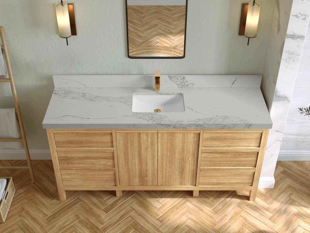 Elizabeth Teak Wood 72 in. W x 22 in. D Single Sink Bathroom Vanity - Willow Bath and Vanity