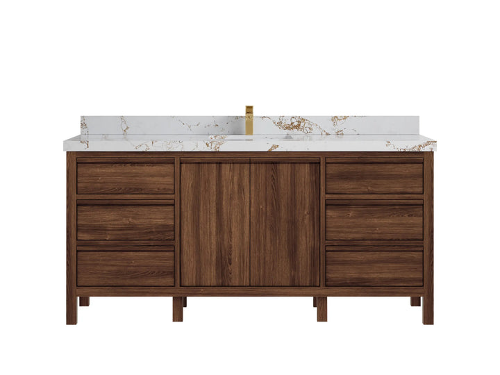 Elizabeth Teak Wood 72 in. W x 22 in. D Single Sink Bathroom Vanity - photo 29