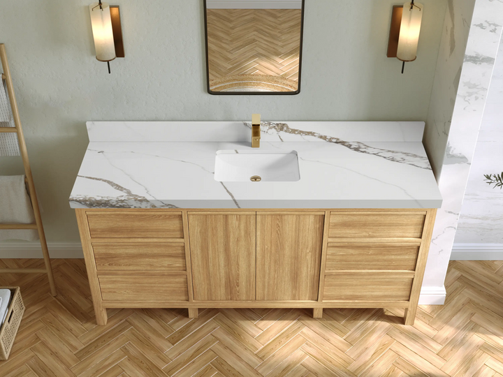 Elizabeth Teak Wood 72 in. W x 22 in. D Single Sink Bathroom Vanity - photo 13