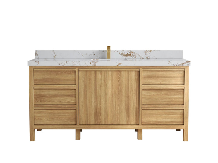 Elizabeth Teak Wood 72 in. W x 22 in. D Single Sink Bathroom Vanity - photo 30