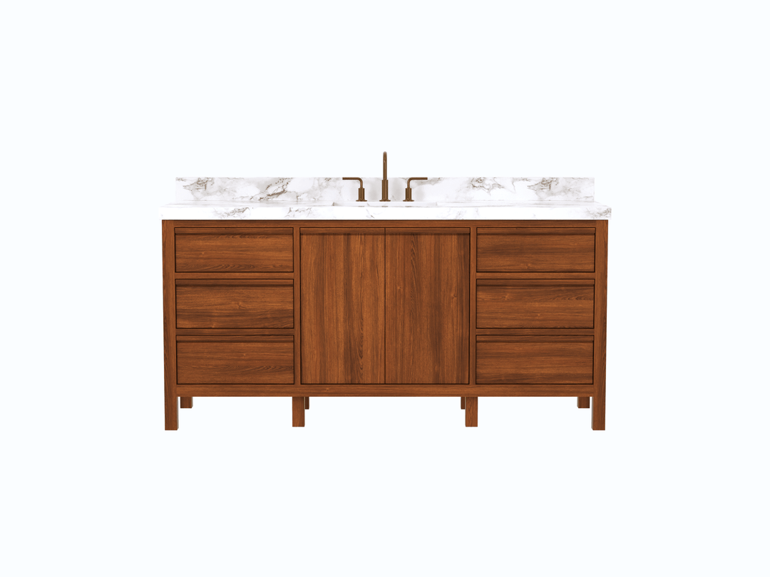 Elizabeth Teak Wood 72 in. W x 22 in. D Single Sink Bathroom Vanity - Willow Bath and Vanity