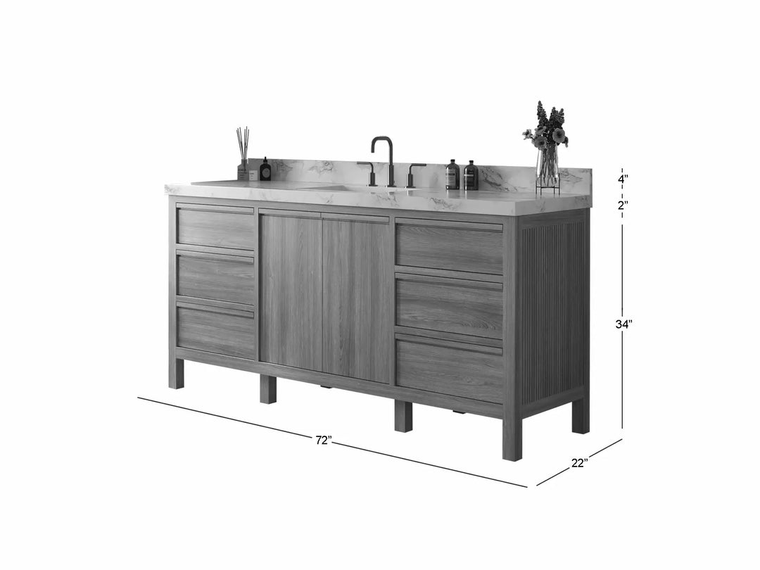 Elizabeth Teak Wood 72 in. W x 22 in. D Single Sink Bathroom Vanity - Willow Bath and Vanity